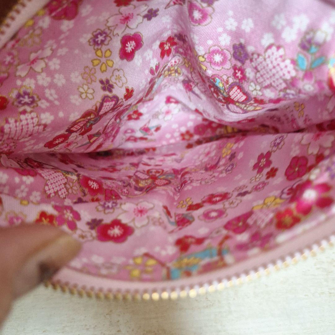 激レア女の子とねこパネル生地　ハンドメイド　布バスケット　フラットポーチ