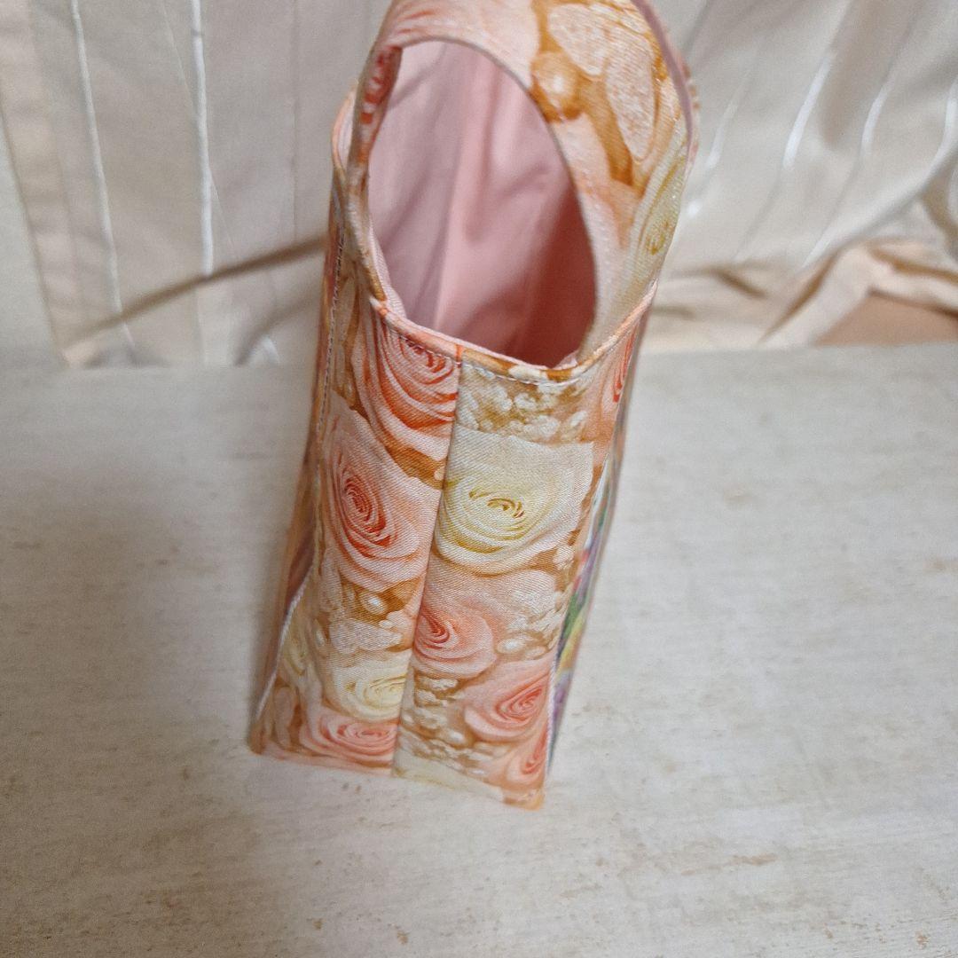 激レア女の子とねこパネル生地　ハンドメイド　布バスケット　フラットポーチ