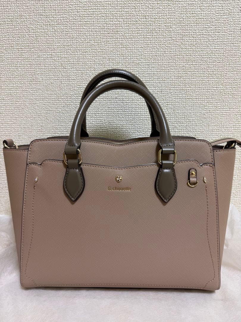 (美品)クリアポケット付きハートビジュートートバッグ