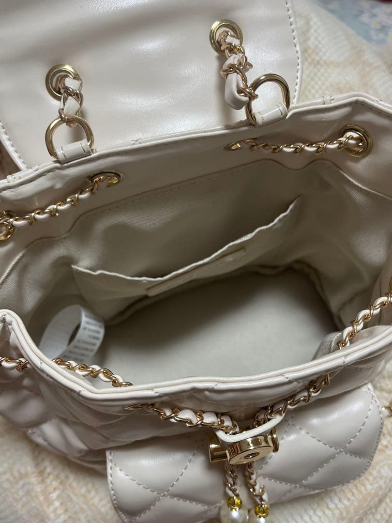 完売品 ロゼミューズ Quilting bijou backpack アイボリー