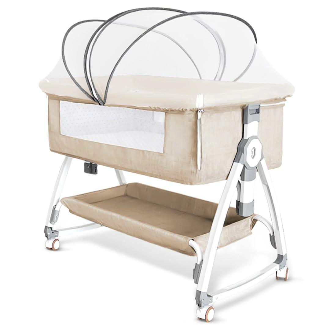 Oqhvup ベビーベッド 添い寝 乳児用ベッド 新生児ベッド 高さ6段調節