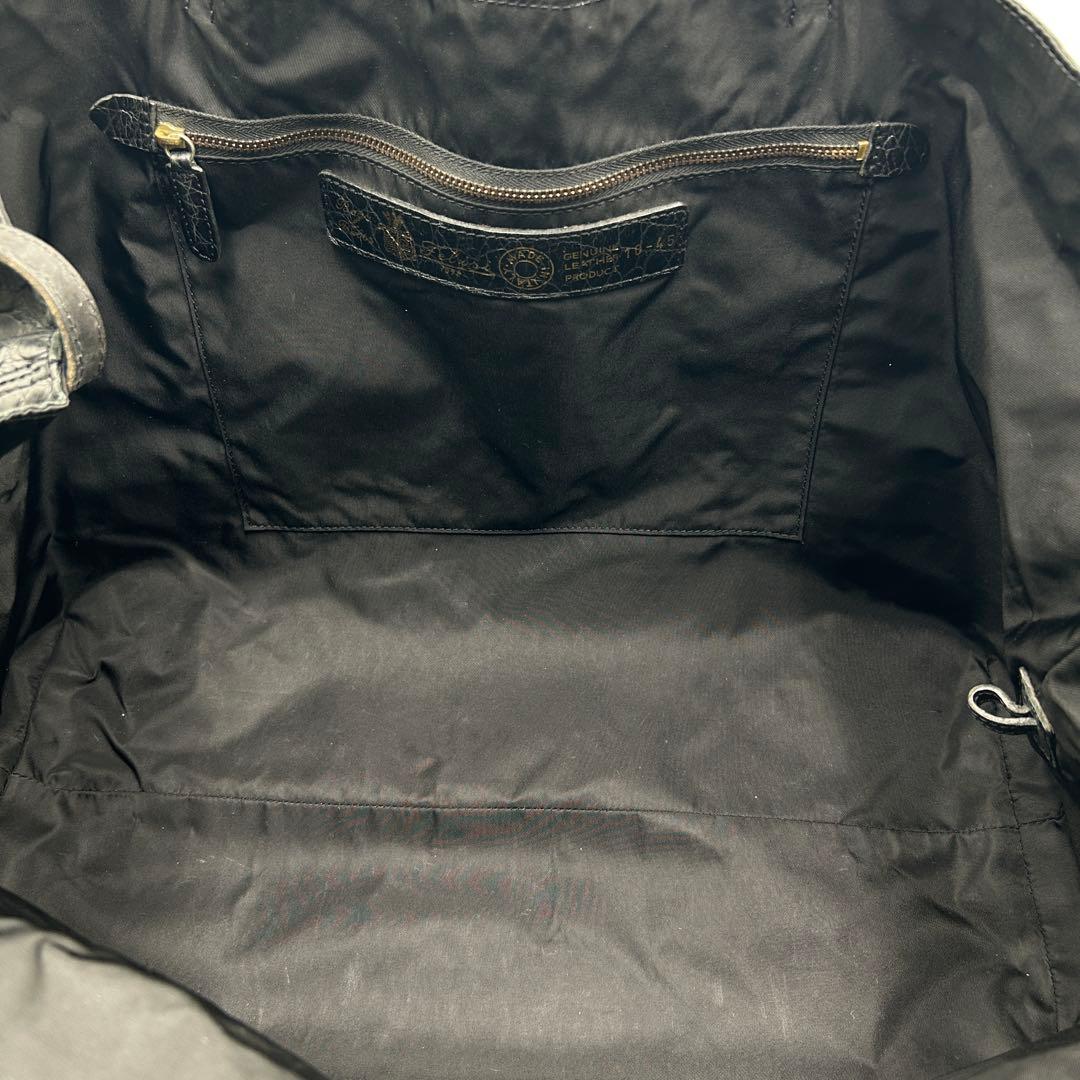 【フェリージ】トートバッグ レザー クロコ型押し BLACK 10-45
