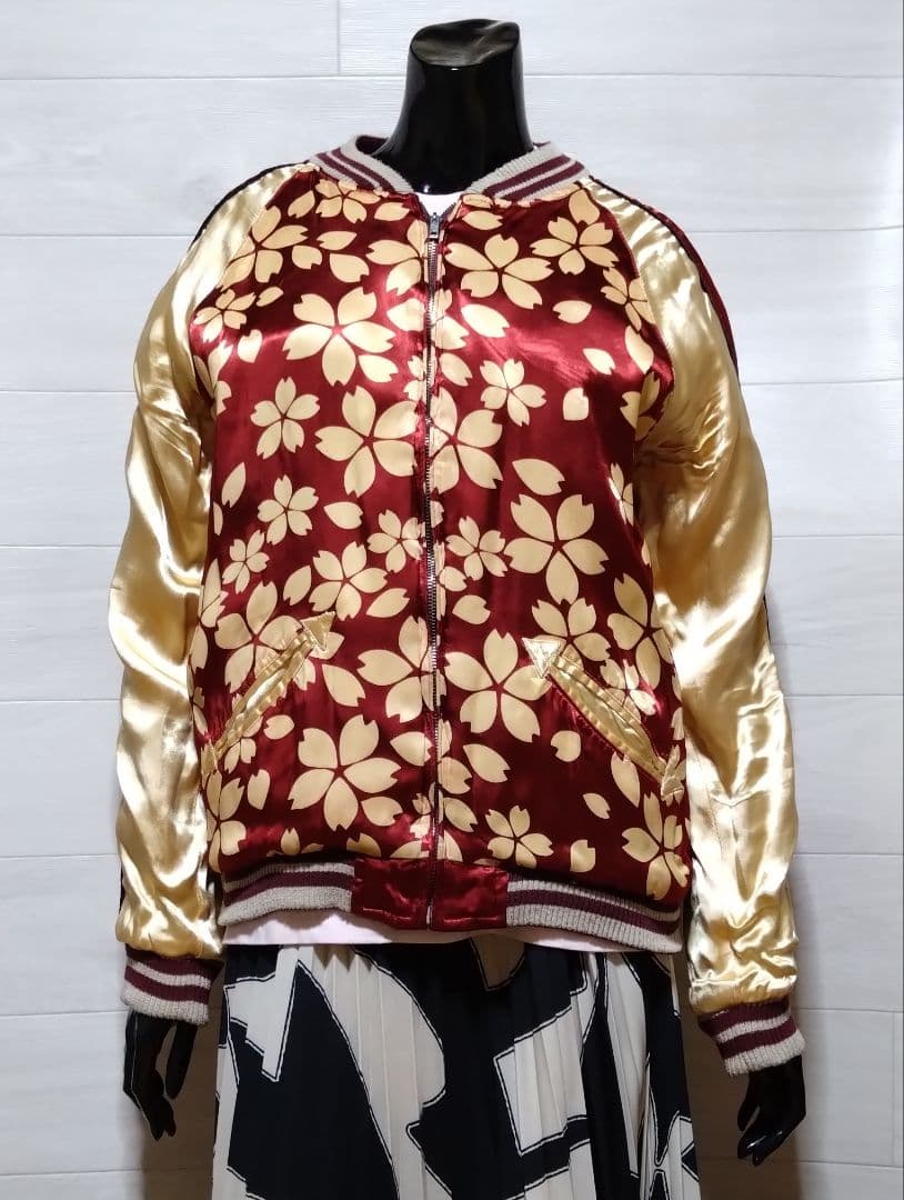 kula 倉 クラ ベロアスカジャン 松・鶴・赤富士・波刺繍仕様 Ｍ 状態良品！