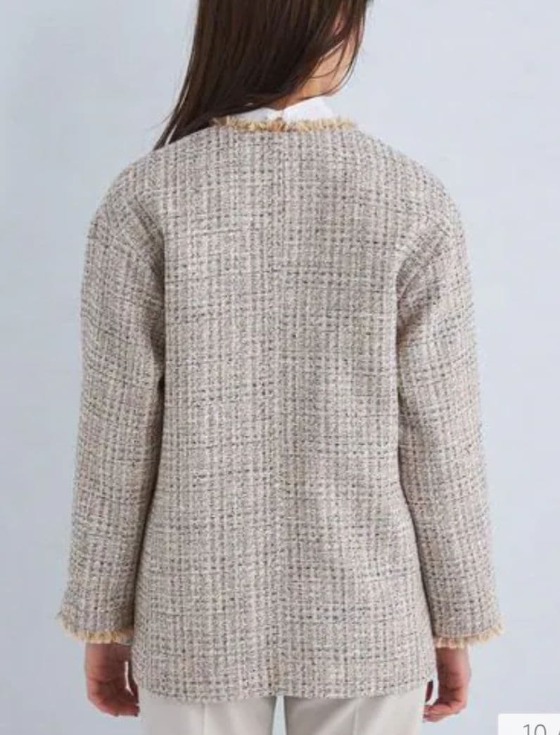 【おらふ】ツイード ポケット ノーカラー ジャケット 38サイズ