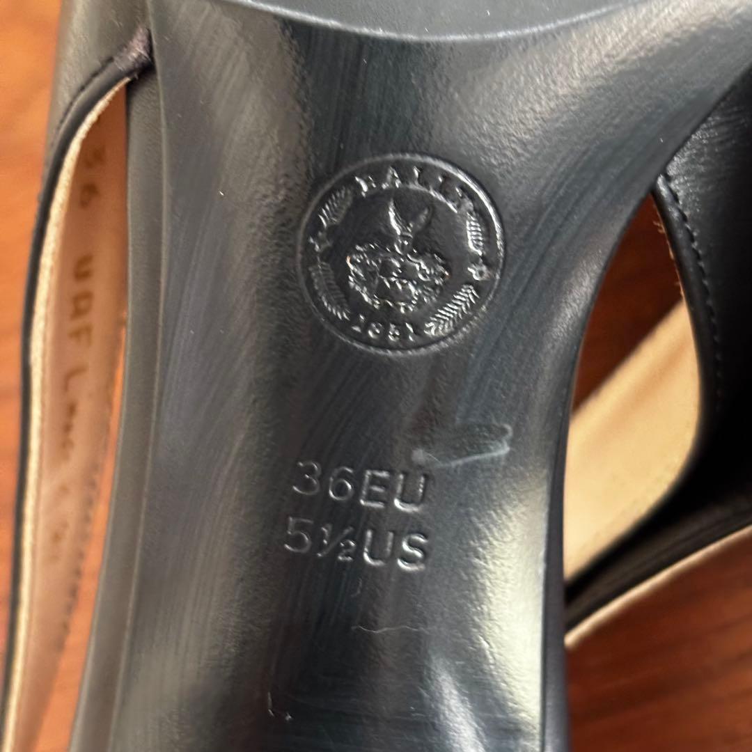 BALLY バリー 本革 スリングバック黒 36EU ポインテッドトゥ