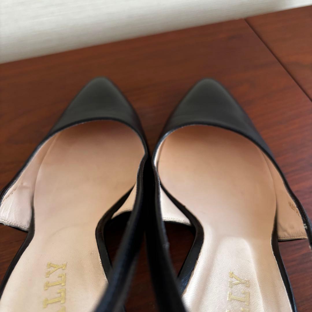 BALLY バリー 本革 スリングバック黒 36EU ポインテッドトゥ