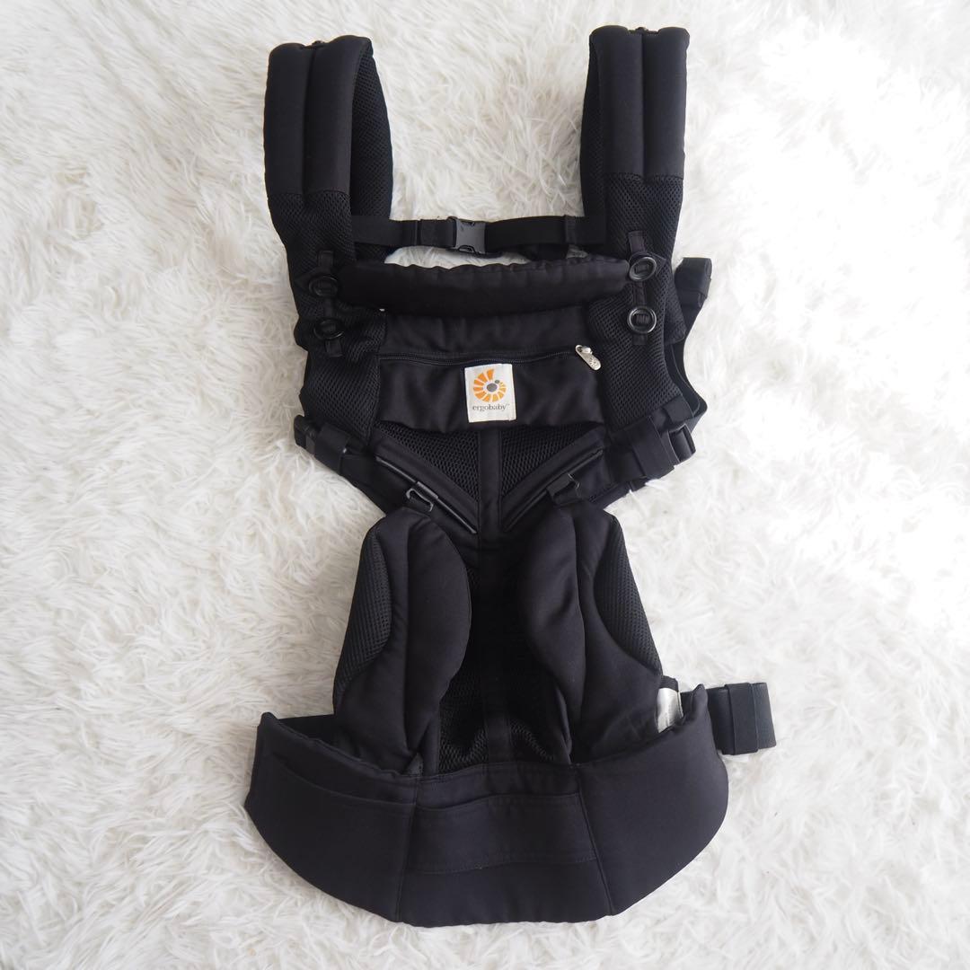 美品 エルゴ オムニ360 クールエア 抱っこ紐 新生児 前向き 黒