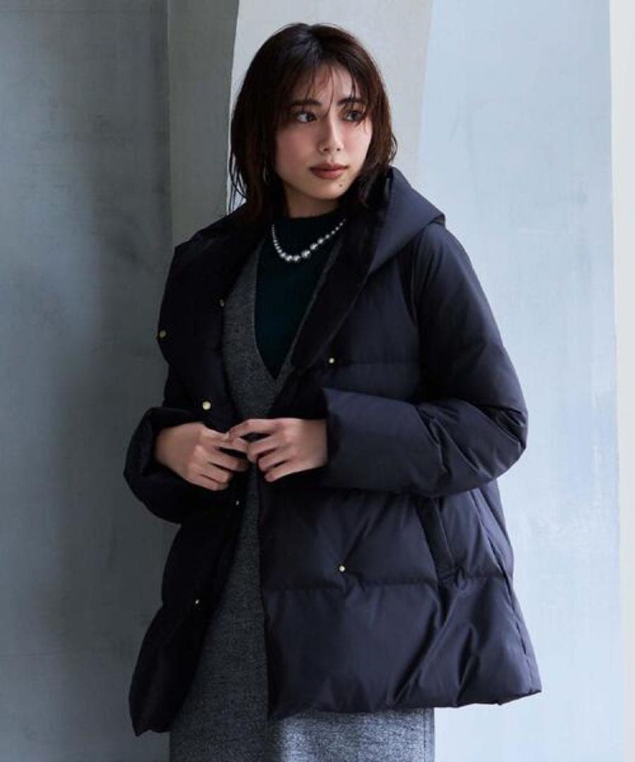 オペークドットクリップ ダウンジャケット 黒 40サイズ