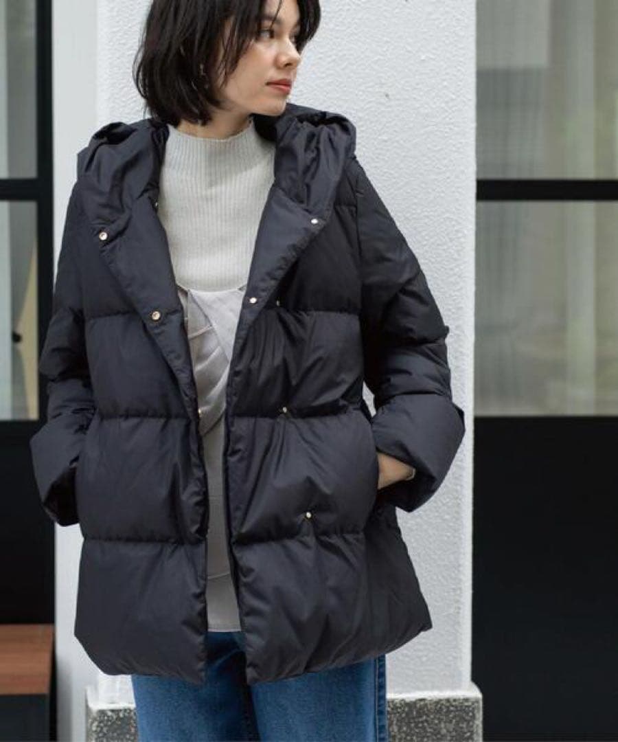 オペークドットクリップ ダウンジャケット 黒 40サイズ