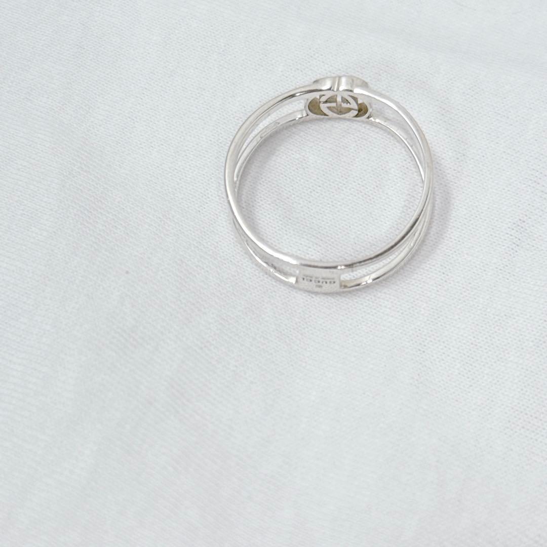 表記23 GUCCI インターロッキングG オープンバンドリング　スリム　メンズ