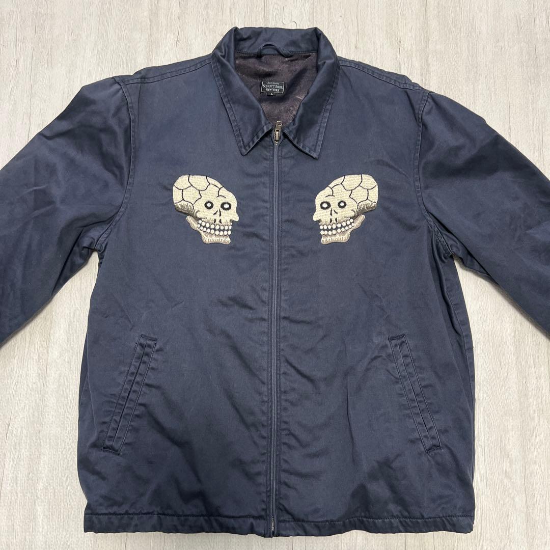 さ*か様 【Schott】ジャケット L ドクロ ヘビ 蜘蛛の巣 スカジャン ス