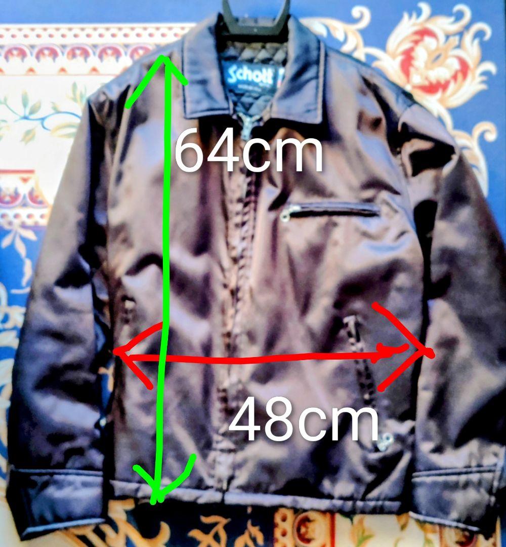 Schott ブラックナイロンライダースジャケット