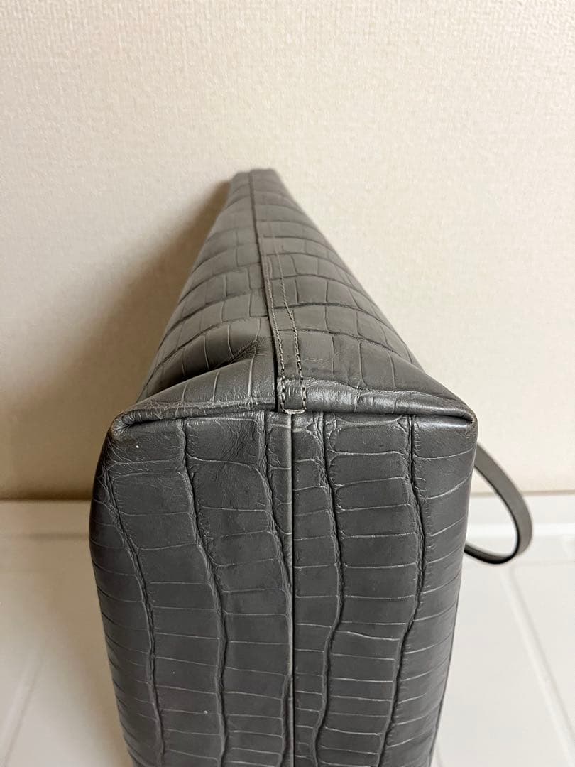 Felisi フェリージ 15/50 クロコ型押し レザー トートバッグ グレー