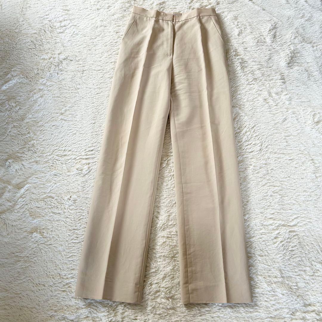 マックスマーラ パンツスーツ 白タグ ベージュ テーラード 38