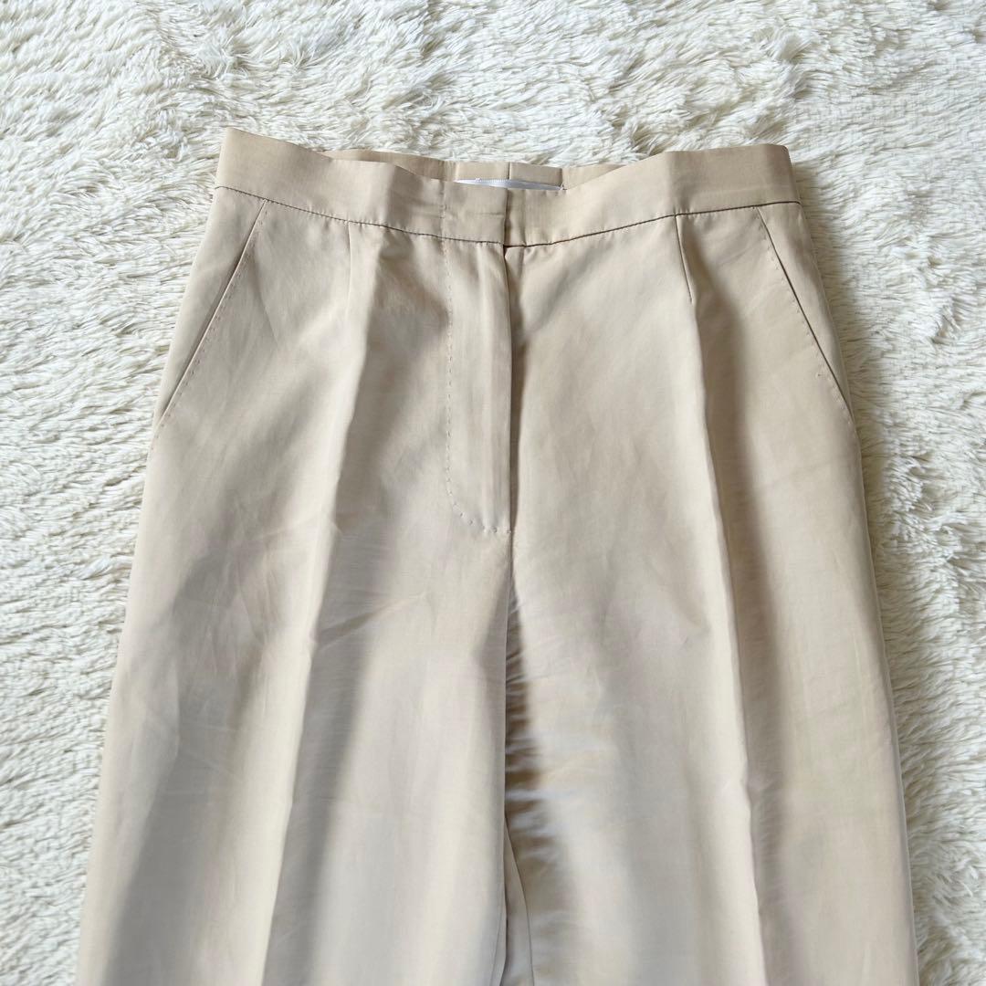 マックスマーラ パンツスーツ 白タグ ベージュ テーラード 38