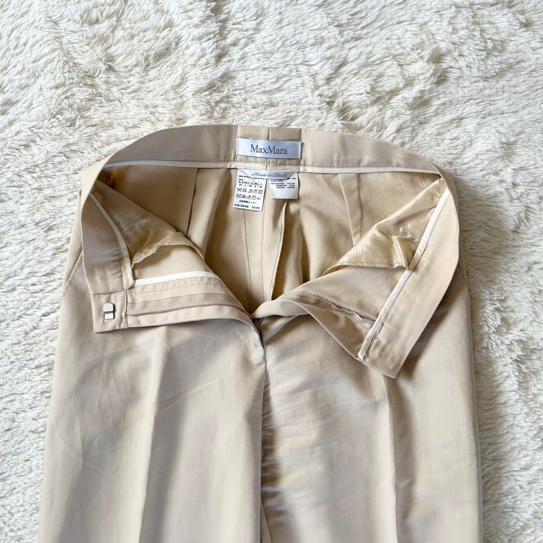 マックスマーラ パンツスーツ 白タグ ベージュ テーラード 38