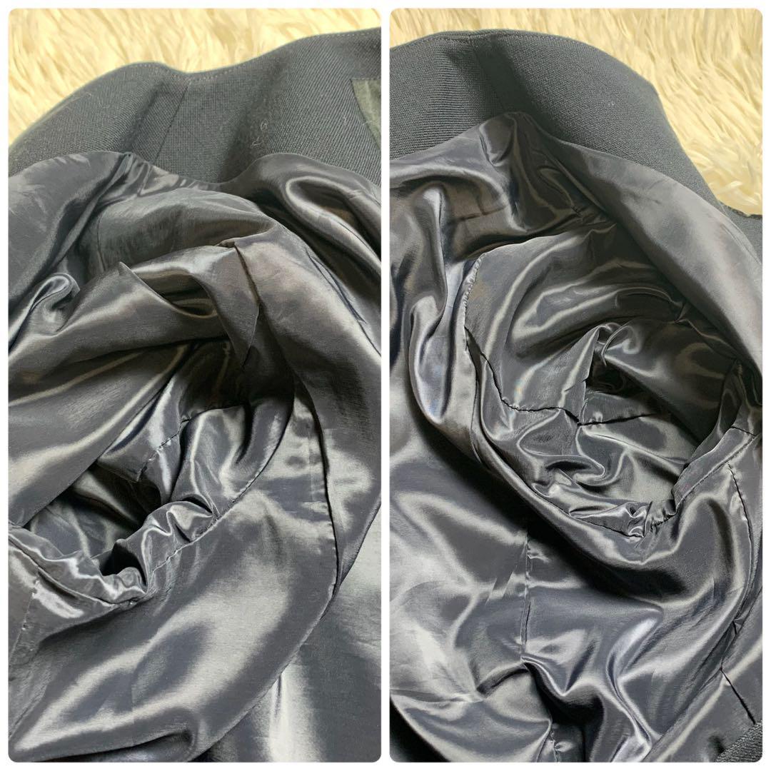 グリーンレーベルリラクシング パンツスーツ ノーカラー ダークネイビー L M紺