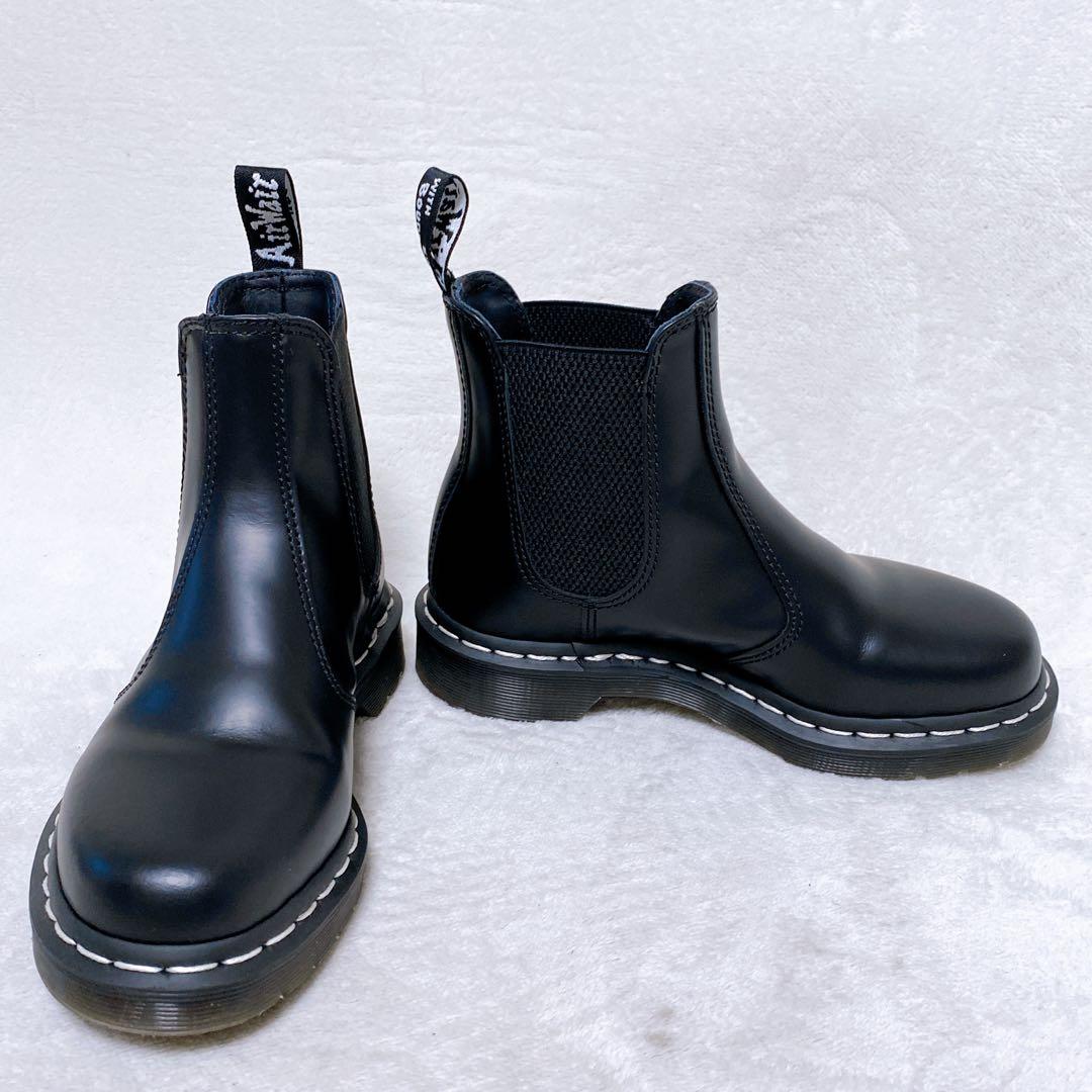 美品　ドクターマーチン　サイドゴアブーツ　限定品2976WS　UK3　モノクロ