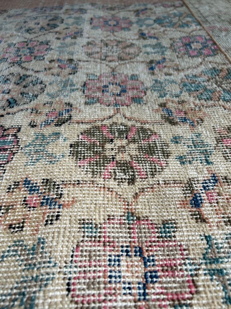 レア柄　flower ヴィンテージ トルコラグ　トルコラグ　69×192m