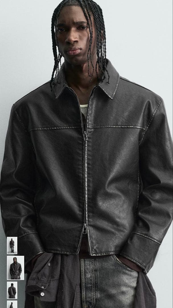 ZARA 新作 ウォッシュド フェイクレザー ジャケット