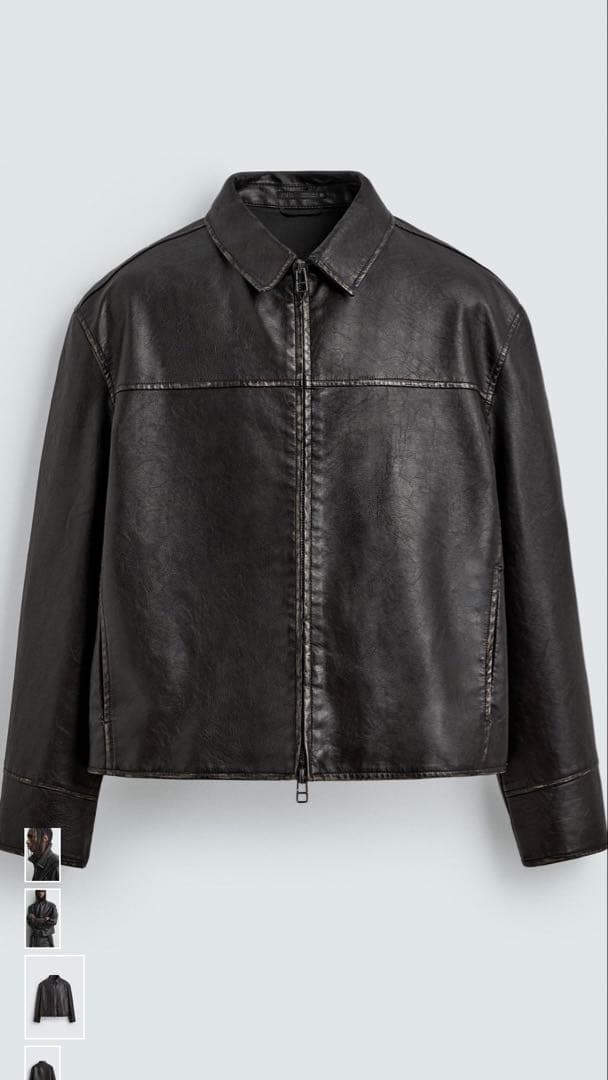 ZARA 新作 ウォッシュド フェイクレザー ジャケット