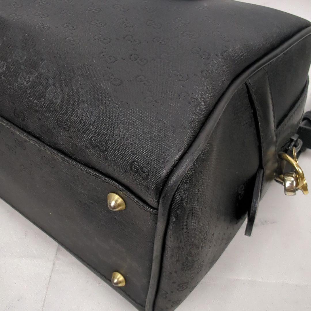 【良品】GUCCI マイクロ グッチ GG柄 ミニ ボストンバッグ ハンドバッグ