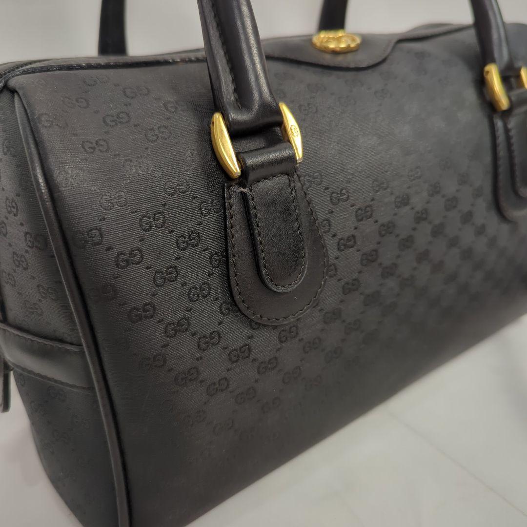 【良品】GUCCI マイクロ グッチ GG柄 ミニ ボストンバッグ ハンドバッグ