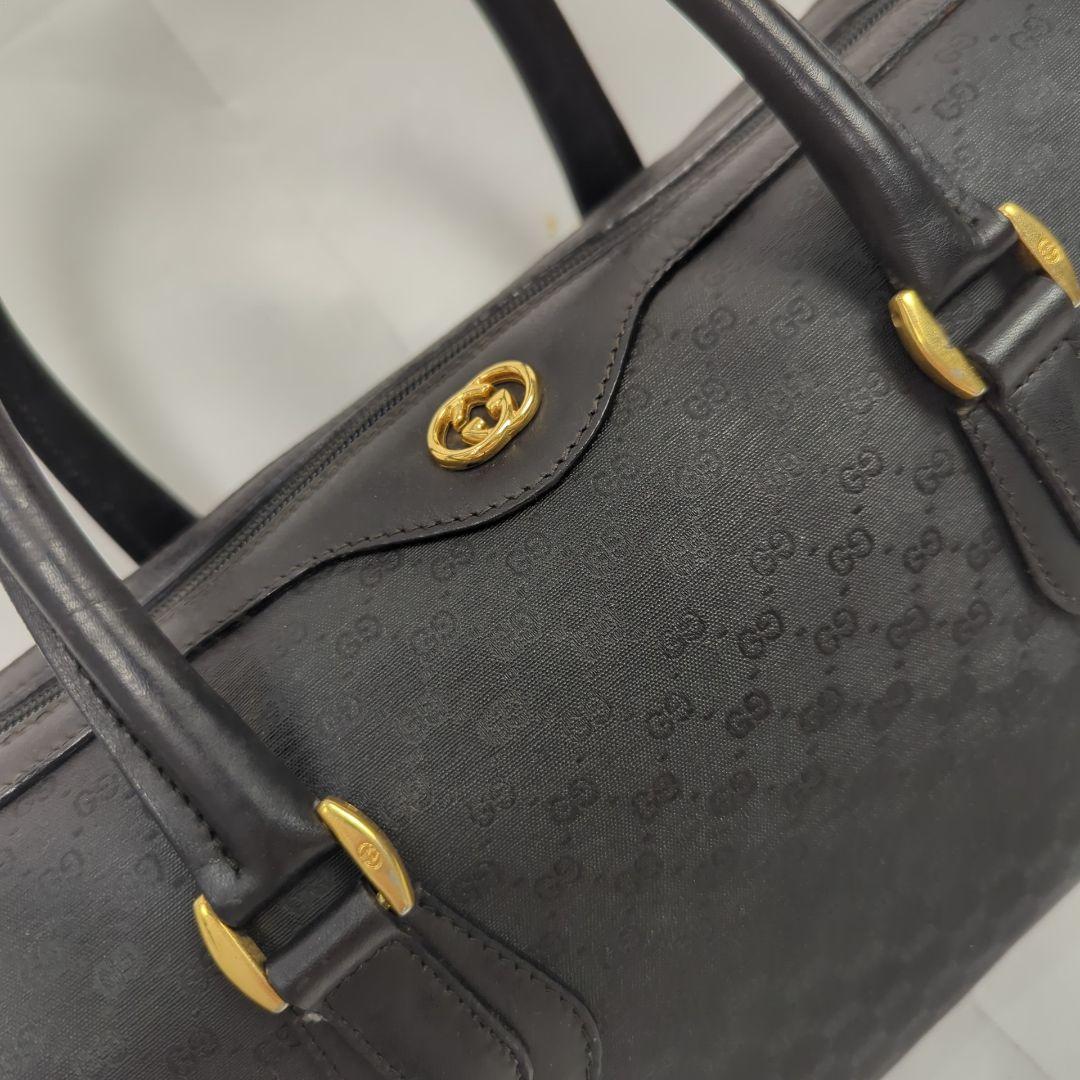 【良品】GUCCI マイクロ グッチ GG柄 ミニ ボストンバッグ ハンドバッグ