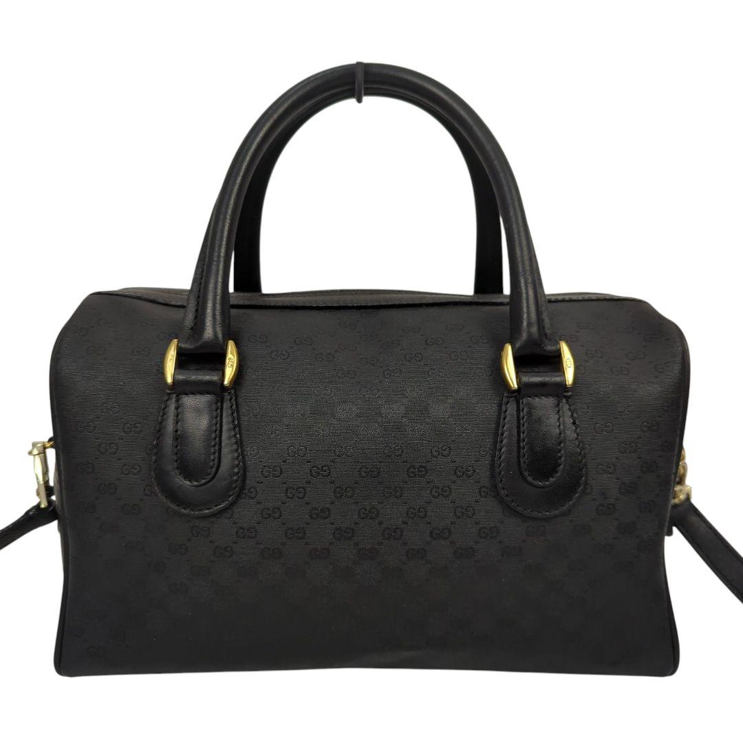 【良品】GUCCI マイクロ グッチ GG柄 ミニ ボストンバッグ ハンドバッグ