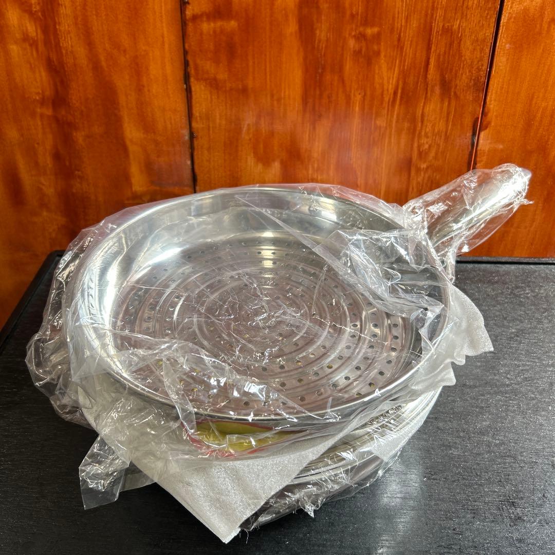 ISA　新品オールライトフライパン26cm スチーマー付 シャンパンピンク