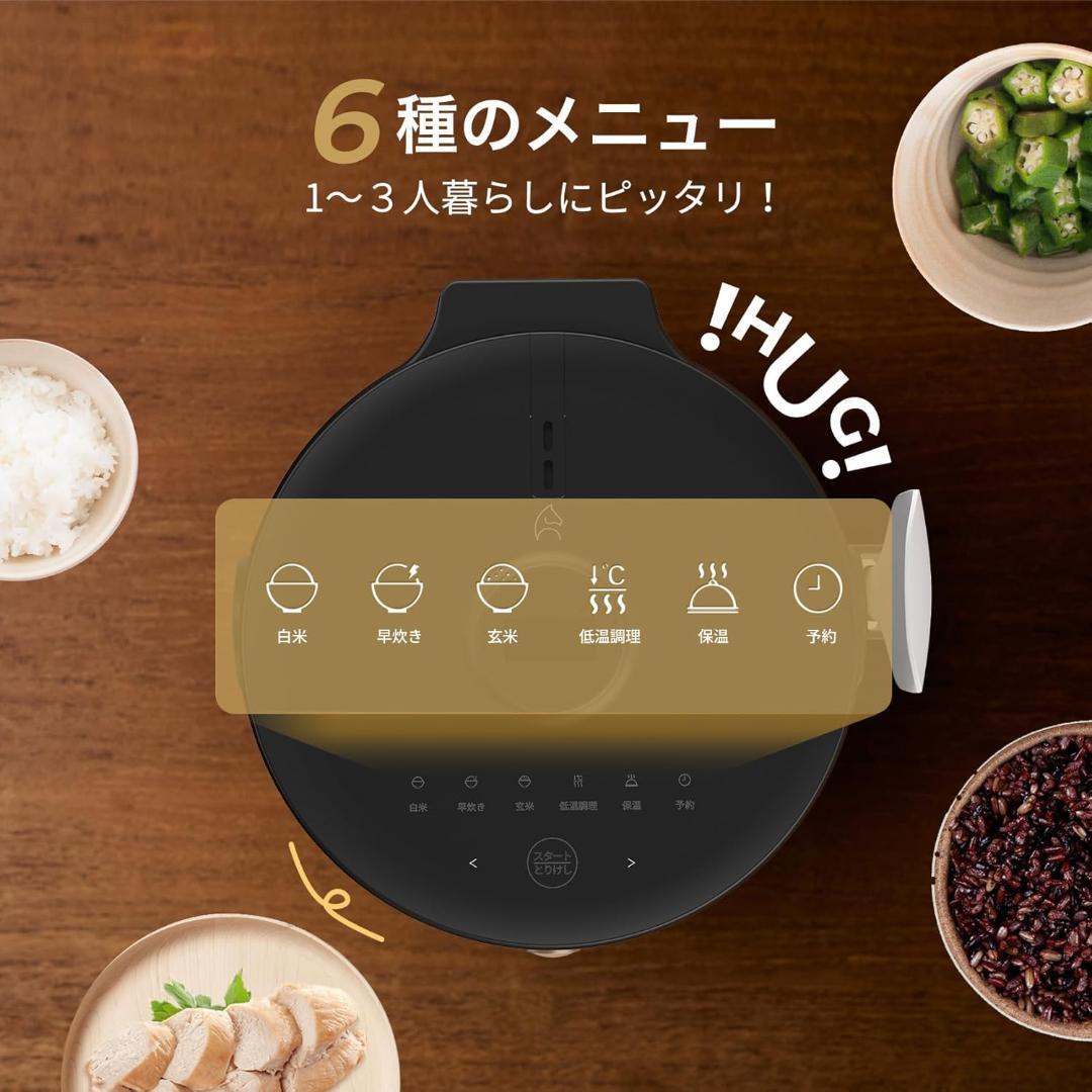エペイオス(Epeios) 炊飯器 3合 4合 低温調理 350W 2L