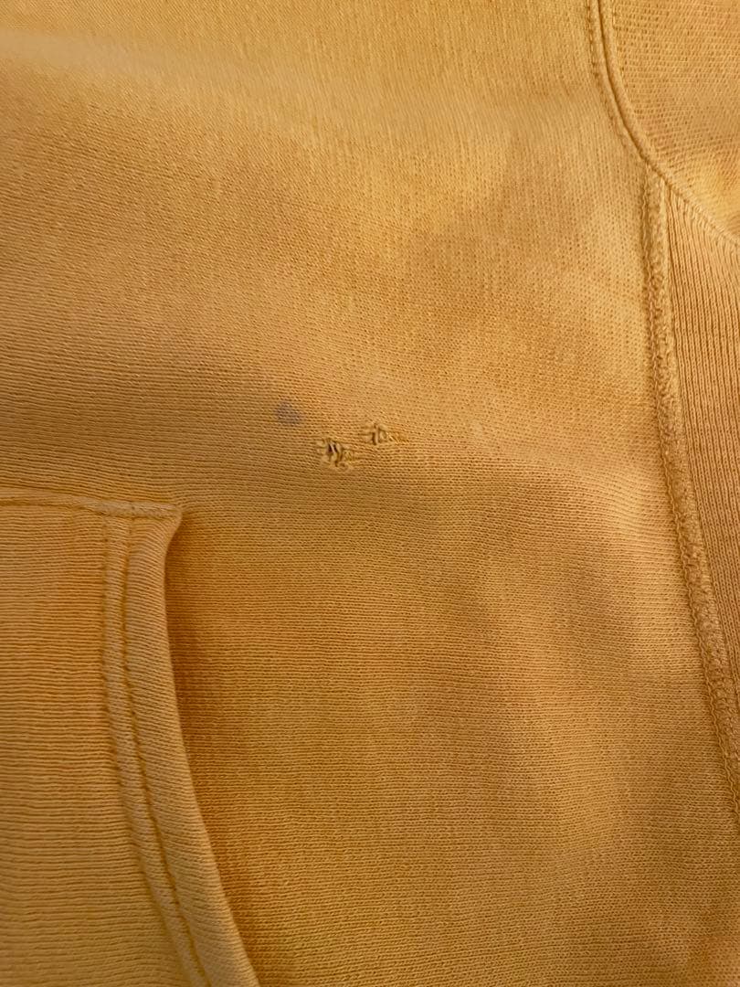 70年代　リバースウィーブ　単色タグ　イエロー