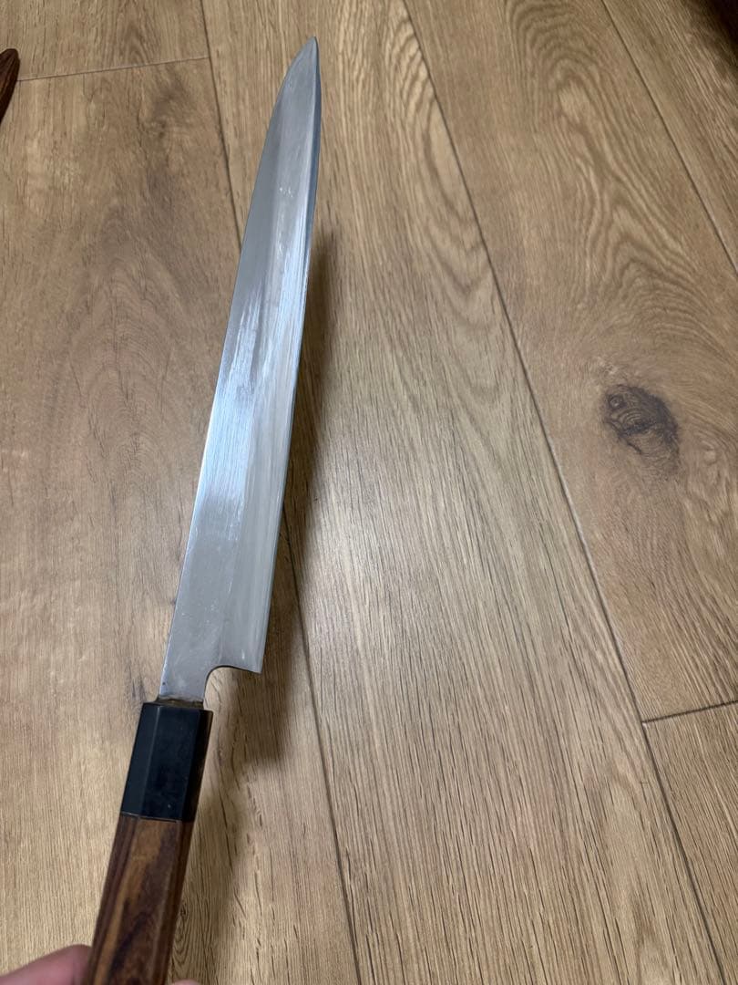 柳刃　銀三　本焼き　黒檀