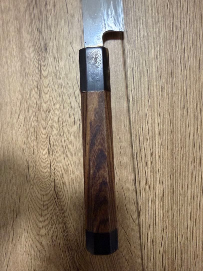 柳刃　銀三　本焼き　黒檀