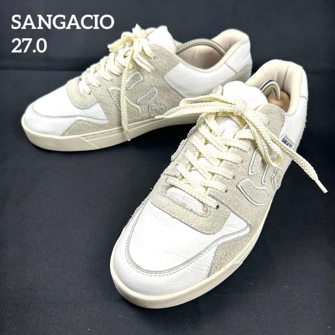 サンガッチョ　スニーカー　レザー　ホワイト ベージュ 27.0