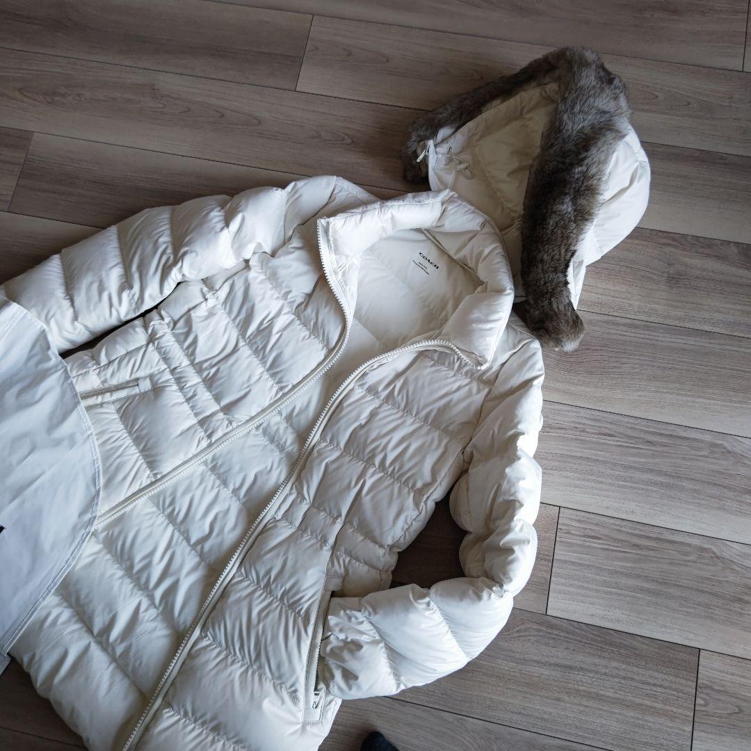 コーチ ダウンコート ファーつきフード(取り外し)