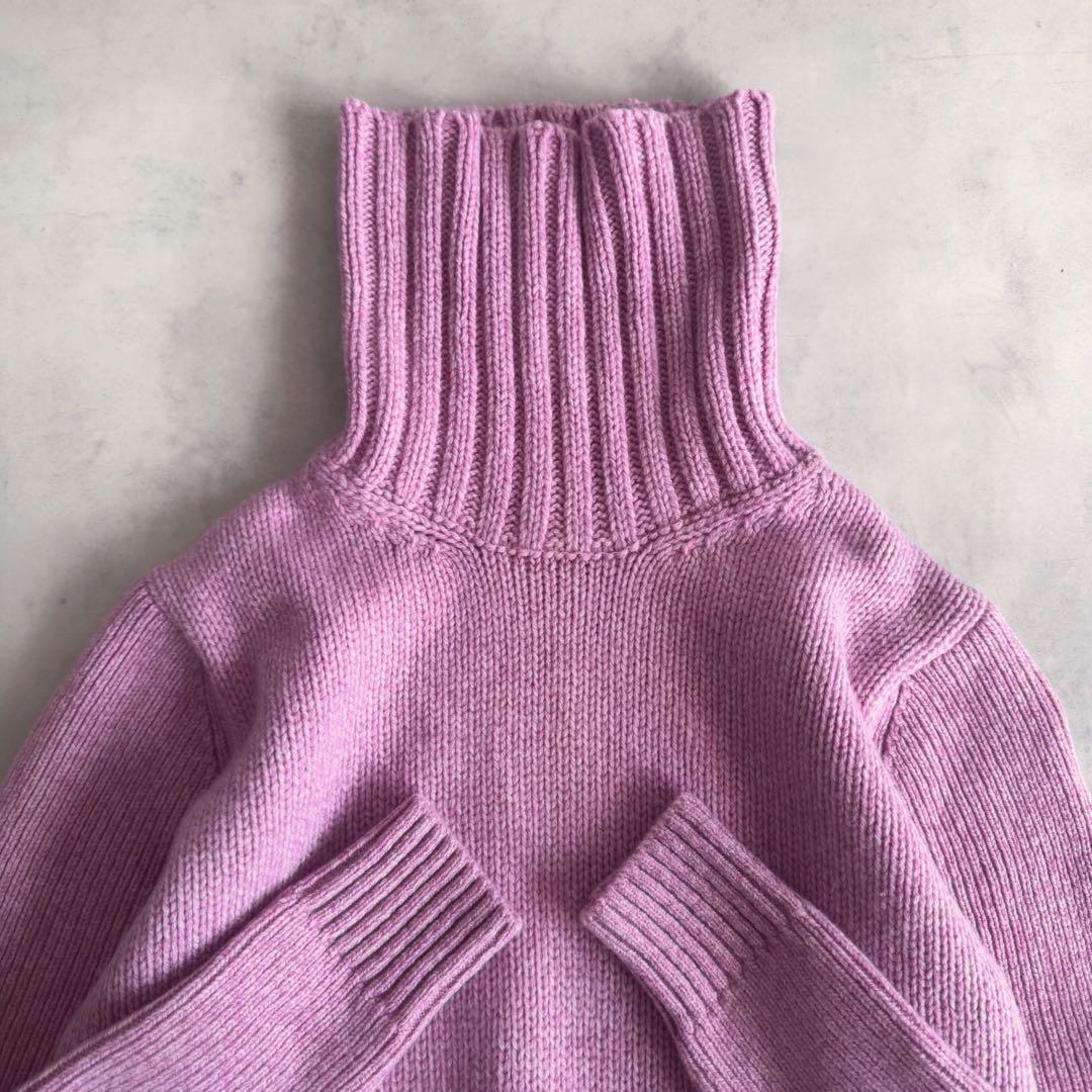 美品▲SLOANE カシミヤ混 タートルネック ニット ピンク サイズ2 M