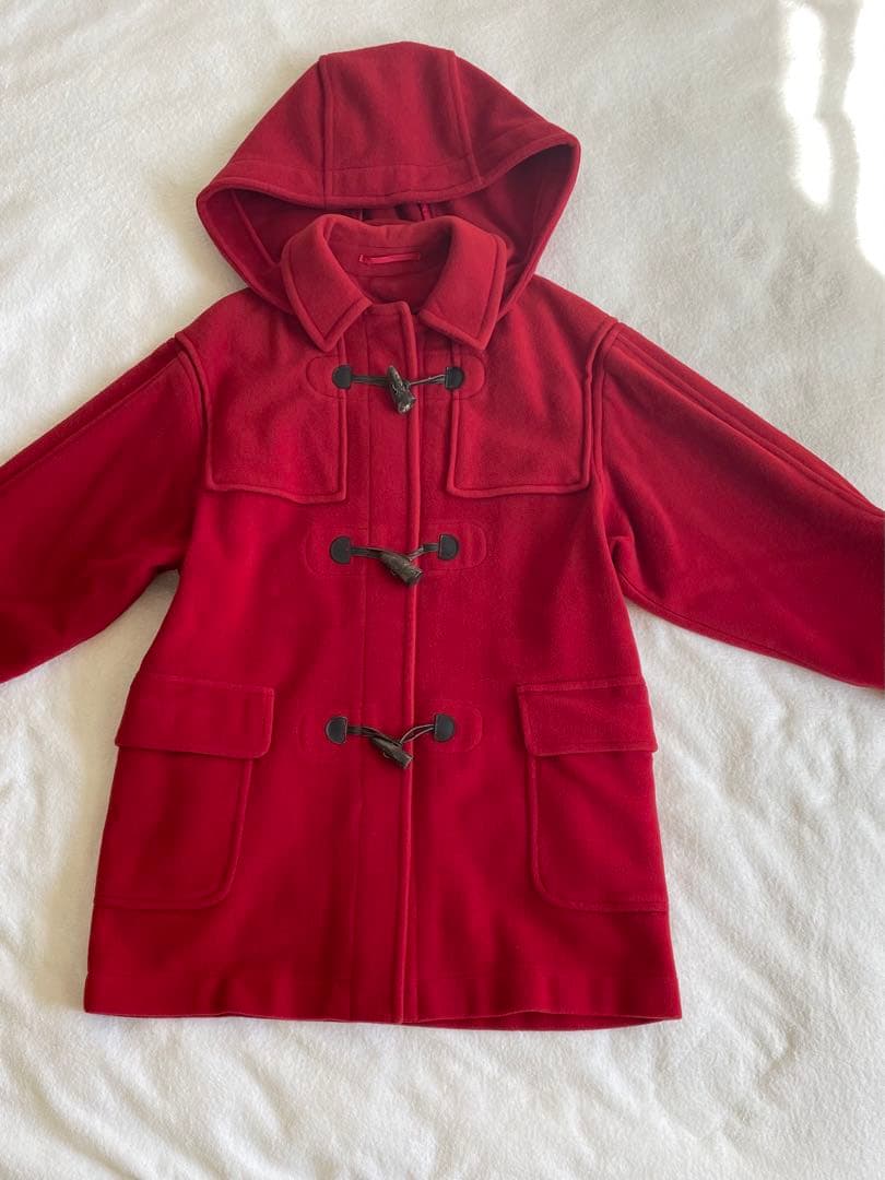 Burberry's 赤 フード付きダッフルコート　ビンテージ