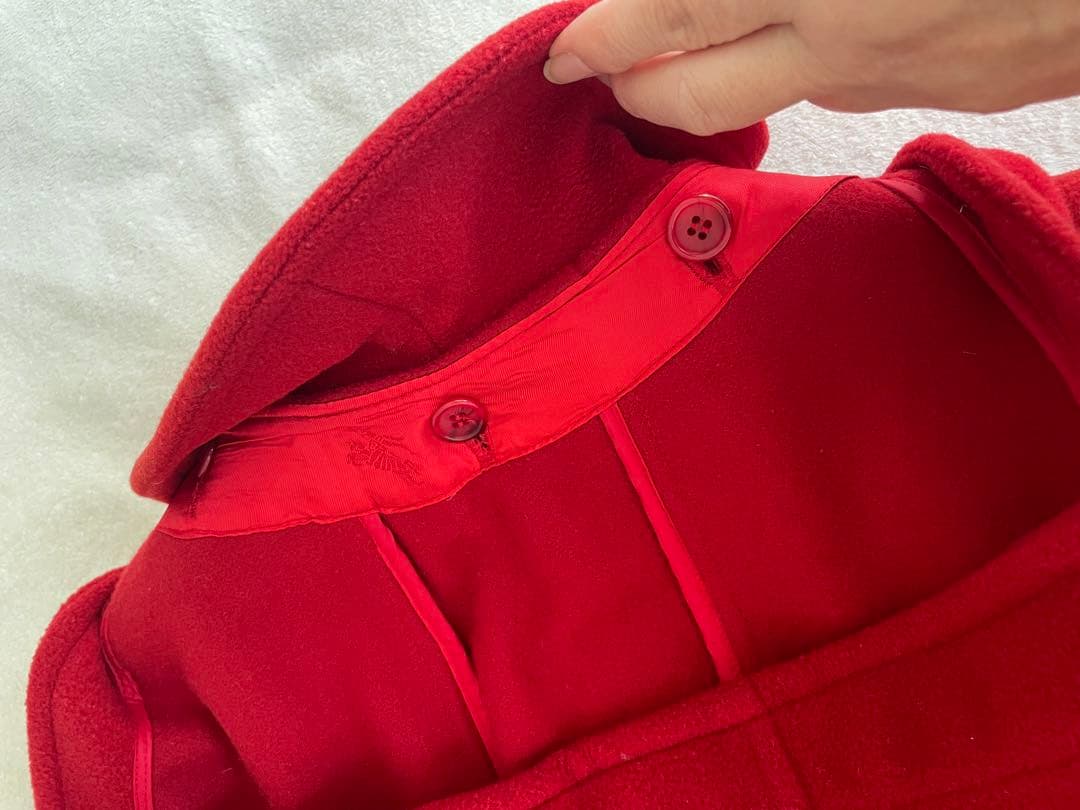 Burberry's 赤 フード付きダッフルコート　ビンテージ