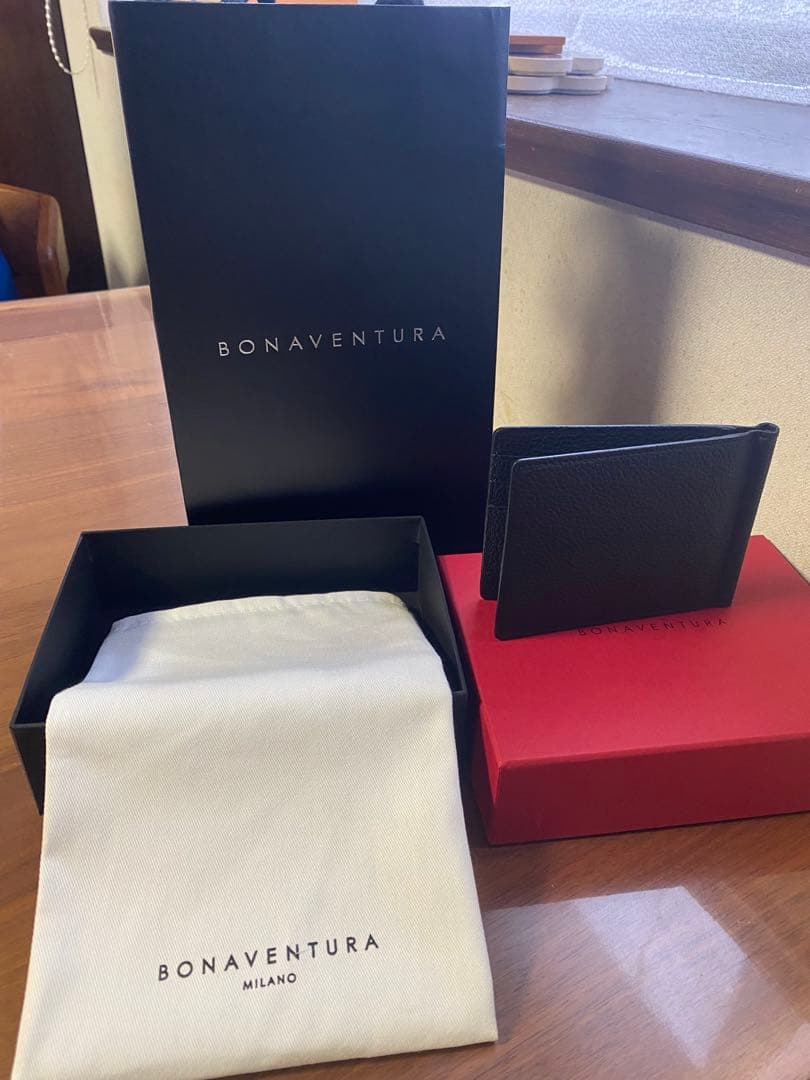 【2025年４月購入 極美品】BONAVENTURA ブラック マネークリップ