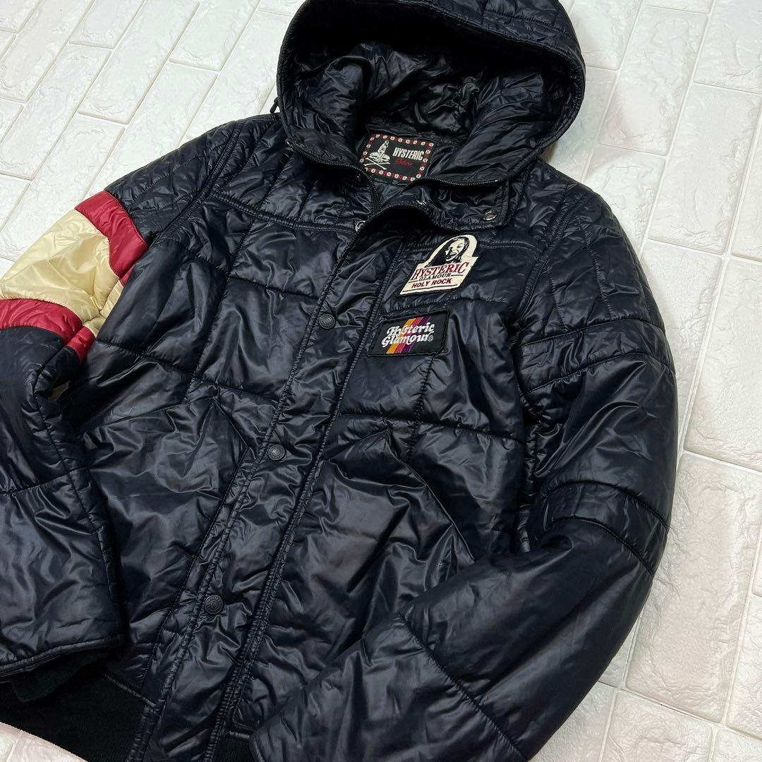 ヒステリックグラマー プリマロフト リブ 中綿 ジャケット y2k ワッペン
