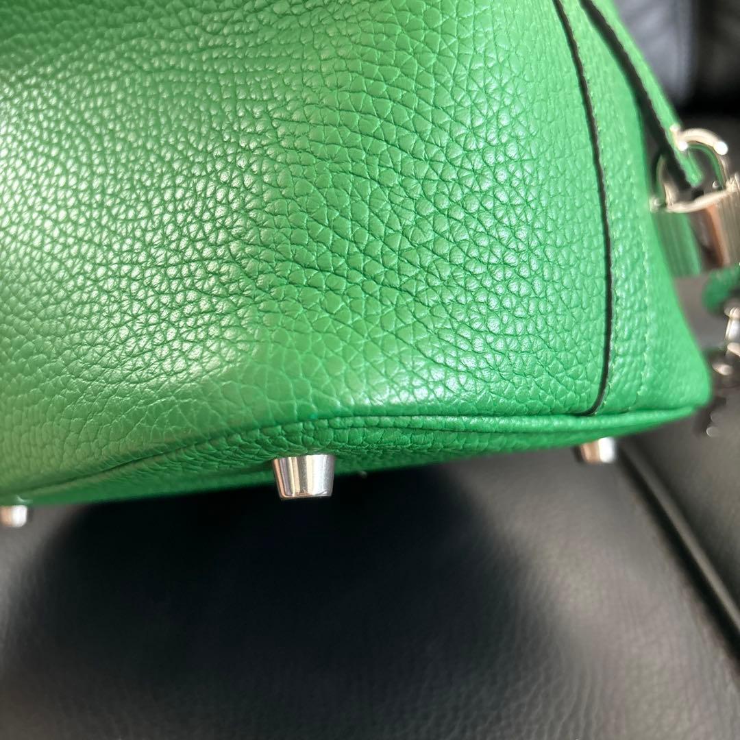 楽天　4U キューブバッグ　プレミアム本革　タケグリーン　シルバー金具　Sサイズ