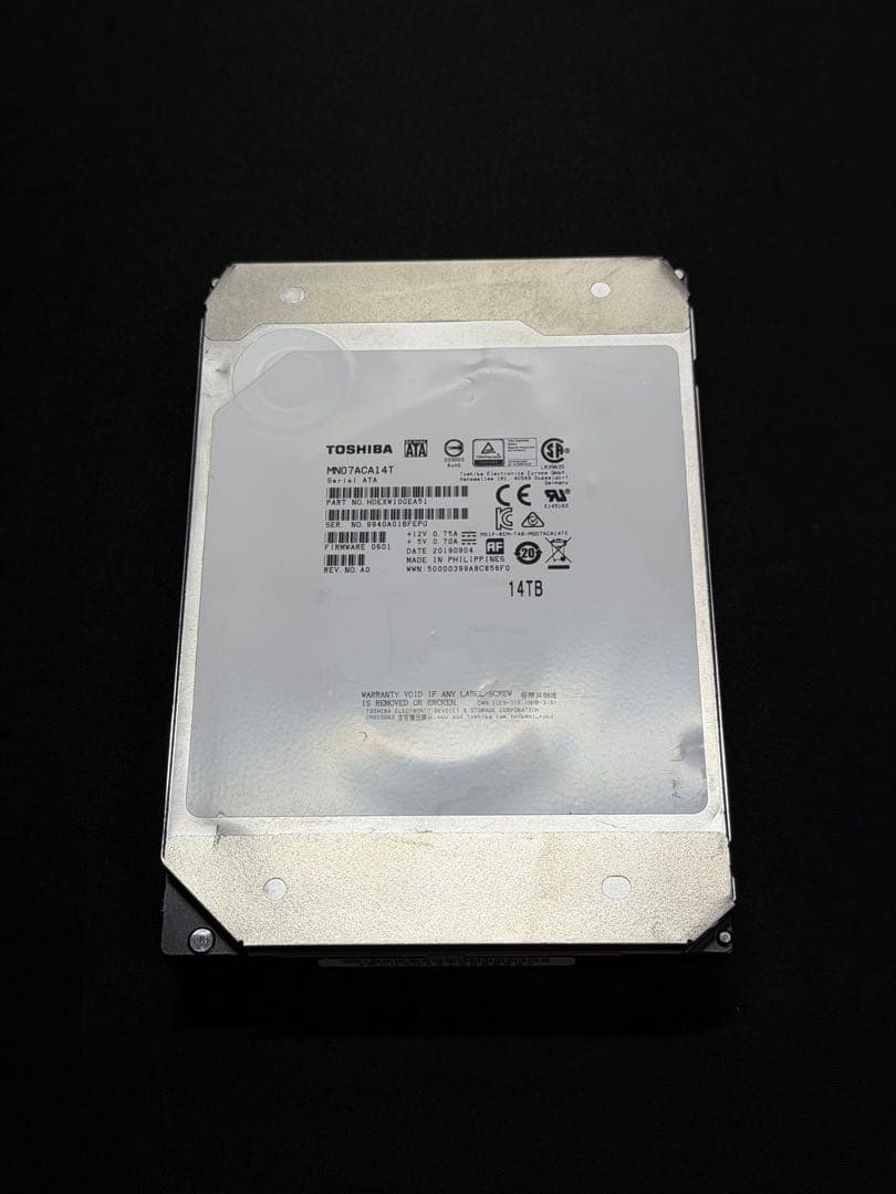 【ジャンク】Toshiba MN07ACA14T 14TB 内蔵型HDD 東芝