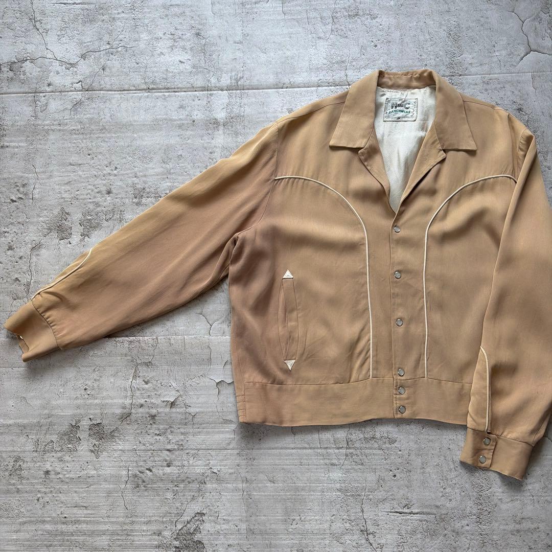 50s HBARC レーヨンギャバジャンジャケット size L〜