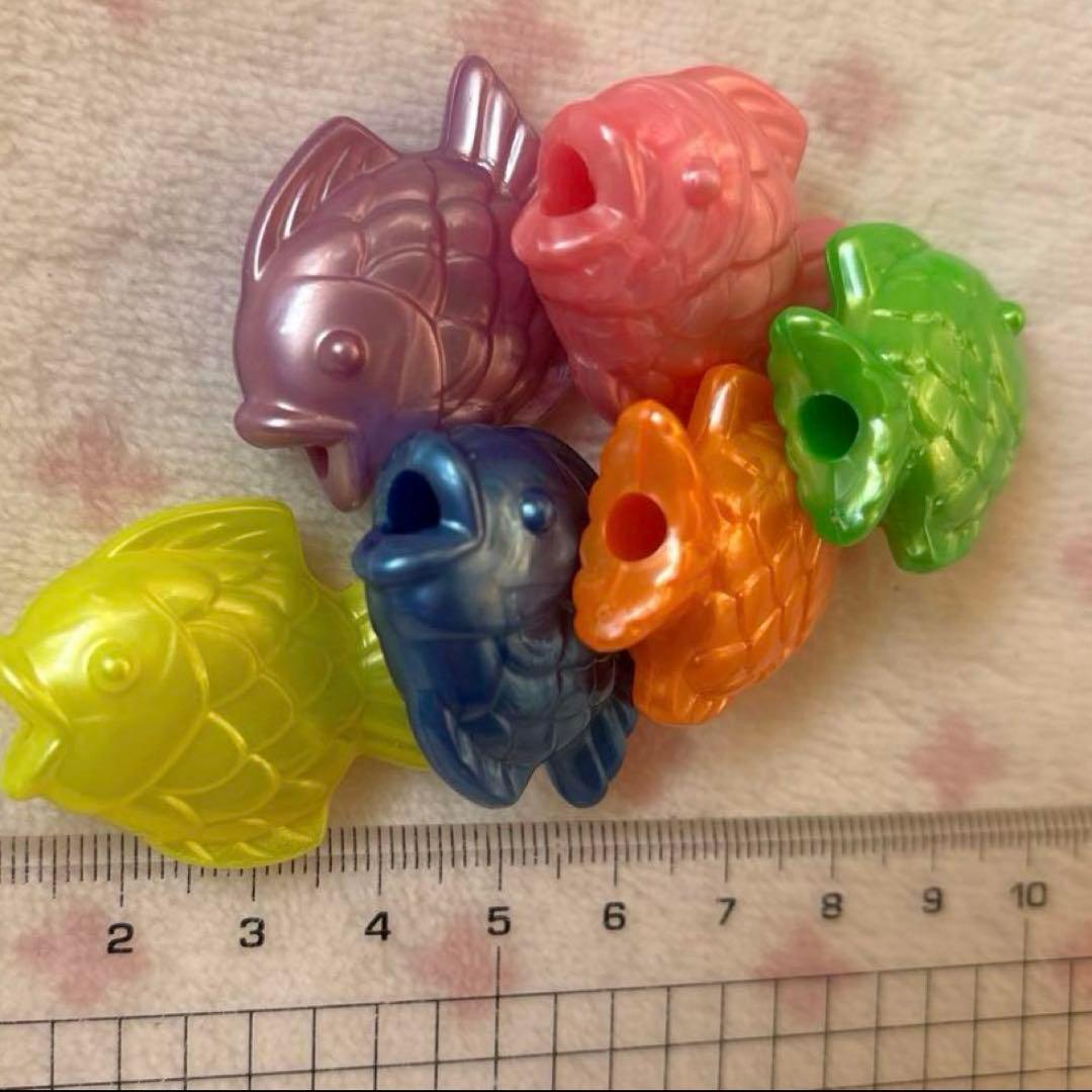 昭和レトロ　レトロビーズ　おさかなビーズ　レインボーカラー　大きめビーズセット