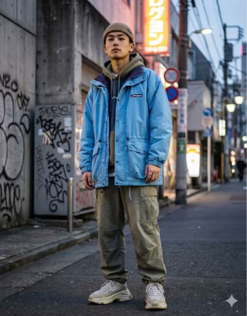 283 英国製　80s Berghaus マウンテン　ライトブルー M