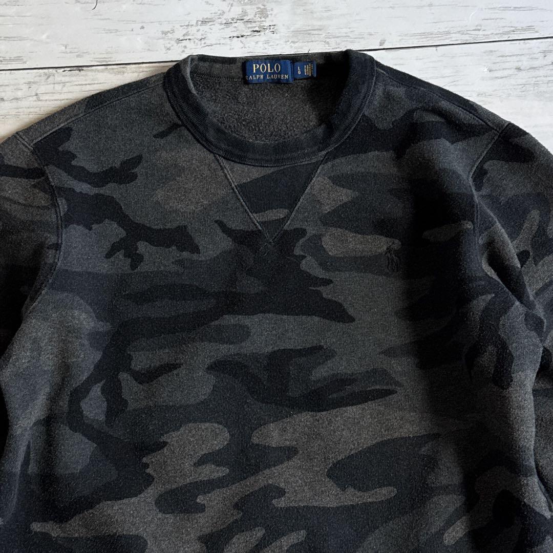l*m様 ポロラルフローレン 迷彩 カモフラ スウェット L ポニー刺繍 Vガゼ
