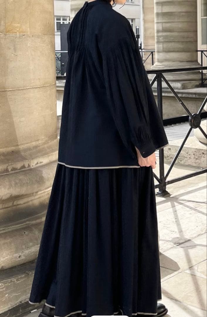 今期新品⭐︎メゾンドソイル⭐︎バルーン袖・スタンドカラープルオーバーシャツ