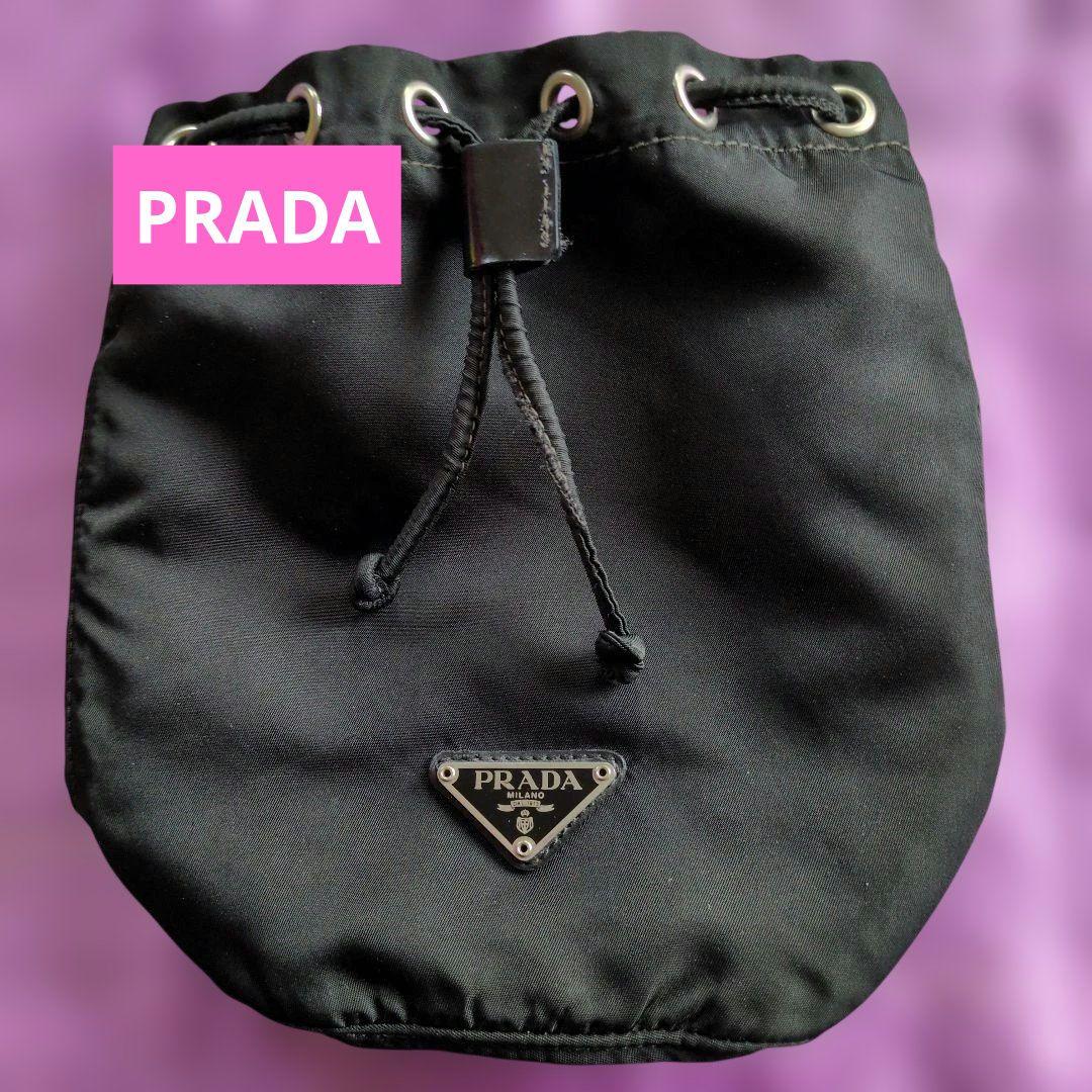 ♦️PRADA　プラダ♦️ 黒 ナイロン きんちゃくミニポーチ