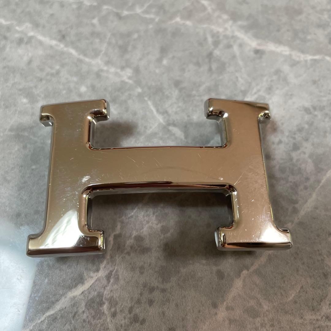 美品エルメスHERMES ベルト85リバーシブル　バックルシルバー